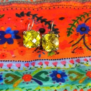 Yellow Hinged CZ Dangle Earrings